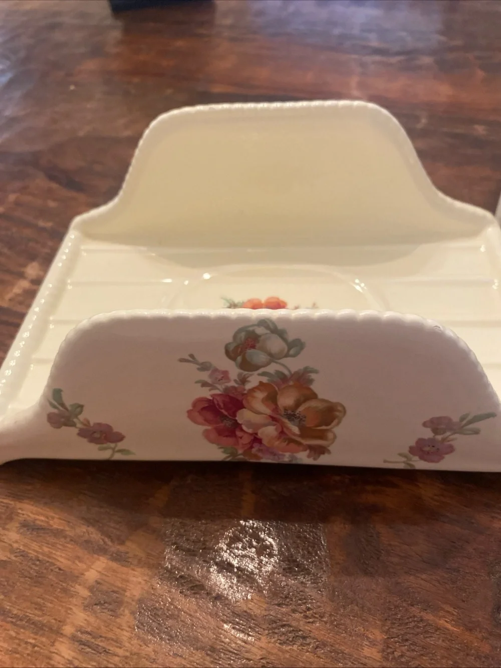 Vintage VB Athena California Pottery USA Rose Floral Bathroom Accessories 3 pc